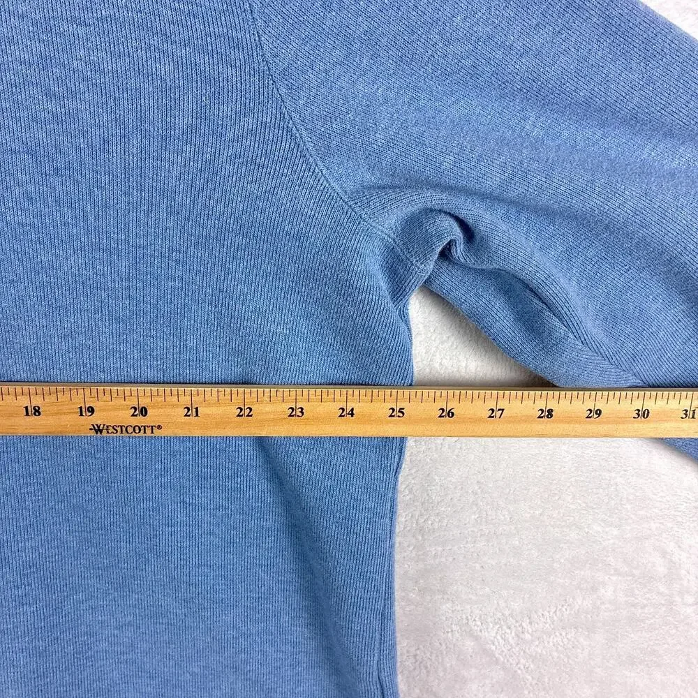 VTG Polo Ralph Lauren Sweater Mens XL Powder Blue Navy Pony 1/4 Zip Pullover 90s